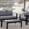 MeXo Loungeset Aluminium Gartenmöbel Lounge Set 4-Teilige, Produktbild-Vorschau 4