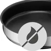 A close-up view of a frying pan with a circular graphic overlay indicating a feature. Produktbild-Vorschau