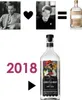 A collage of images featuring historical figures, a heart symbol, a bottle of gin, and the year 2018. Produktbild-Vorschau