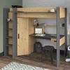 Lit surélevé avec bureau + armoire - 90 x 200 cm - Naturel Voir les images du produit 26