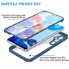 An exploded view of a phone case, showing its layers and how it protects a smartphone. Produktbild-Vorschau
