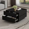 Merax Couchtisch 360° drehbar mit 2 Schubladen, moderne Produktbild-Vorschau 2