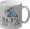 Der frühe Vogel braucht viel Kaffee Glitzer-Kaffeebecher Produktbild-Vorschau 1