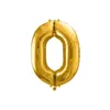 Złoty balon Karaloon z numerem 0 wykonany z folii Podgląd zdjęcia produktu 1