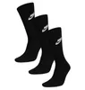 Three black Nike socks are arranged in a diagonal formation against a white background. Produktbild-Vorschau