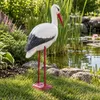 KADAX Figure de jardin Décoration Cigogne debout pour le Voir les images du produit 2