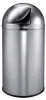 A stainless steel trash can with a push-button lid. Anteprima dell’immagine prodotto