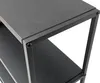 Close-up of a black metal shelf unit with multiple levels, highlighting the construction and material. Produktbild-Vorschau