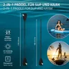 ECD Germany 2in1 Paddel für SUP Kajak, 4-tlg Schwarz Produktbild-Vorschau 2
