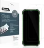 A product package for screen protectors next to a smartphone with screen protectors applied. Náhled obrázku produktu