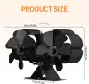 Dual Head 6 Blade Heat Powered Stove Fan mit Tragegriff und Produktbild-Vorschau 2