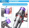 Instructional images showing how to install a vacuum cleaner part. Produktbild-Vorschau