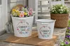 Metall Topf Garden weiss/bunt mit Henkel Übertopf Produktbild-Vorschau 2