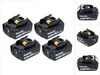 A set of four Makita power tool batteries arranged on a white background. Produktbild-Vorschau