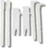 A set of white plastic toilet flush valve components arranged on a white background. Náhled obrázku produktu