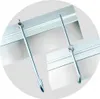 Close-up view of metal hooks attached to a silver track. Náhľad obrázku produktu