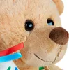A close-up of a teddy bear's face with ribbons. Produktbild-Vorschau