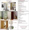 A collage of images showcasing different styles and details of folding doors, along with technical specifications and product benefits. Produktbild-Vorschau