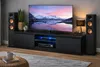Meuble TV de 120 cm, noir, avec éclairage LED, épaisseur 18 Voir les images du produit 2