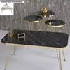 Luxus Couchtisch Set 4-Teilig Marmor Design Schwarz Weiß Produktbild-Vorschau 3
