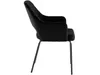 A black velvet armchair shown from the side against a white background. Produktbild-Vorschau