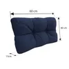 A dark blue cushion with dimensions indicated by measurement lines and text. Anteprima dell’immagine prodotto