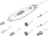 A white electric manicure and pedicure set with multiple attachments, displayed against a white background. Podgląd zdjęcia produktu