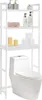 A white bathroom shelf unit with items on it, positioned above a toilet. Náhled obrázku produktu