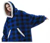 Verk 24558 Oversized tv-hoodie met ruitjesmotief, blauw Productafbeelding-voorbeeld 8