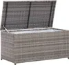 Cassetta da giardino in poly rattan 100x50x50 cm grigio Anteprima dell’immagine prodotto 2