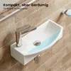 HOROW Hänge Waschbecken - 454 x 226 x 129 mm - Wandmontage Produktbild-Vorschau 2