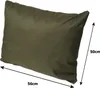 A green cushion with dimensions indicated by measurement lines and text. Náhľad obrázku produktu