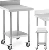 Stół blat roboczy na kółkach z rantem 2 poziomy 60 x 60 cm Podgląd zdjęcia produktu 1