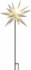 A white star-shaped light fixture on a black pole against a white background. Produktbild-Vorschau