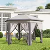 Outsunny Gartenpavillon Faltpavillon mit 6 Seitenteile Produktbild-Vorschau 8