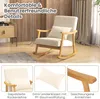 COSTWAY 78x66x83cm sedia a dondolo in legno, poltrona, Anteprima dell’immagine prodotto 7
