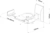 A technical drawing of a wall mount for speakers, showing dimensions. Anteprima dell’immagine prodotto