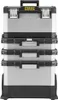A stack of toolboxes on a white background. Voir les images du produit