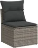 Design 8-tlg. Garten-Sofagarnitur mit Kissen Grau Poly Produktbild-Vorschau 3
