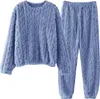 Damen Kuscheliger Fleece Pyjama Set in Rosa, Langarm Produktbild-Vorschau 1