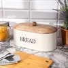 HOMLA Pudełko na chleb CONTI szare z drewnianą pokrywą Podgląd zdjęcia produktu 5