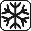 A black snowflake symbol inside a rounded square border on a white background. Produktbild-Vorschau