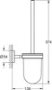 Technical drawing of a toilet brush holder with dimensions. Produktbild-Vorschau