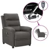 vidaXL Poltrona relax elettrica in tessuto grigio scuro Anteprima dell’immagine prodotto 8