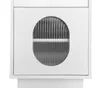 A close-up, front-facing view of a white cabinet with an oval, ribbed glass door. Podgląd zdjęcia produktu