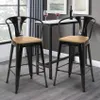 Hoher barhocker industrielles design bar küche Steel Wood Produktbild-Vorschau 8
