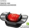 A tomato and mozzarella slicer with sliced tomatoes inside. Produktbild-Vorschau