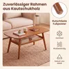 KOMFOTTEU 2-stöckiger Couchtisch mit Rattanablage & Produktbild-Vorschau 3