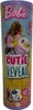 A cylindrical package for a Barbie Cutie Reveal doll, featuring the Barbie logo, the doll, and product details. Náhľad obrázku produktu