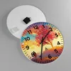 Wanduhr - Rund - Glasuhr - Baum Wiese Feld - 40x40cm - Produktbild-Vorschau 2